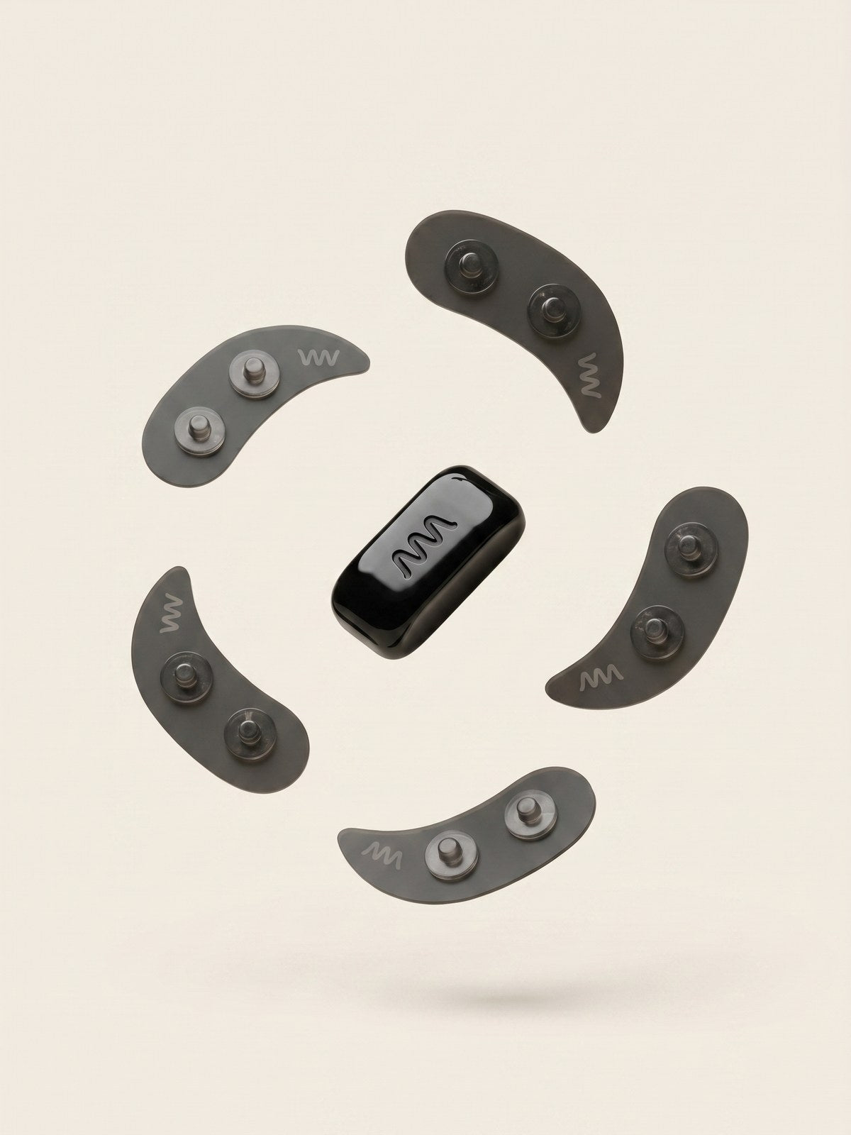 AWEAR device with a set of adhesive patch refills